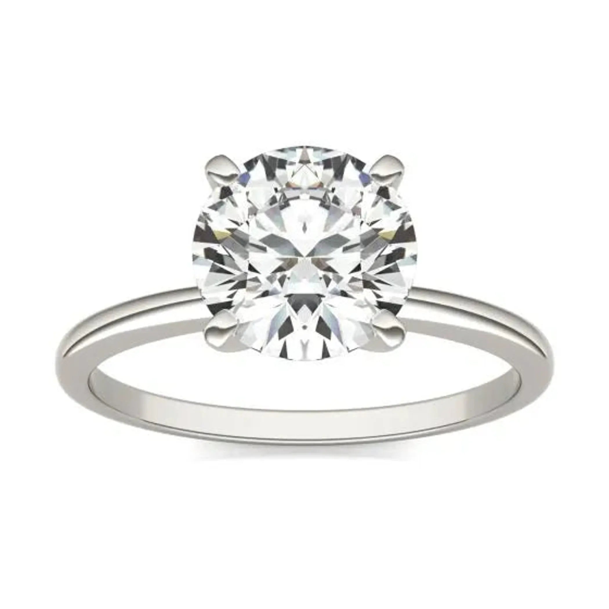 2 CTW Round Lab Grown Diamond Solitaire Engagement Ring 14K White Gold (G-VS)