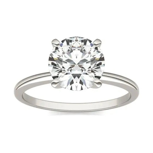 2 CTW Round Lab Grown Diamond Solitaire Engagement Ring 14K White Gold (G-VS)