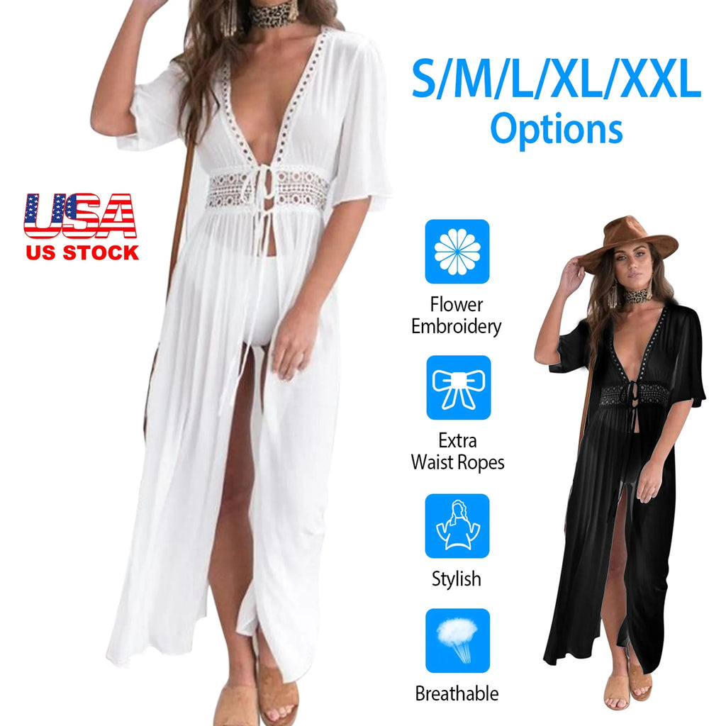 Women Lace Bathing Suit Long Sexy Bikini Swimwear Summer Cover