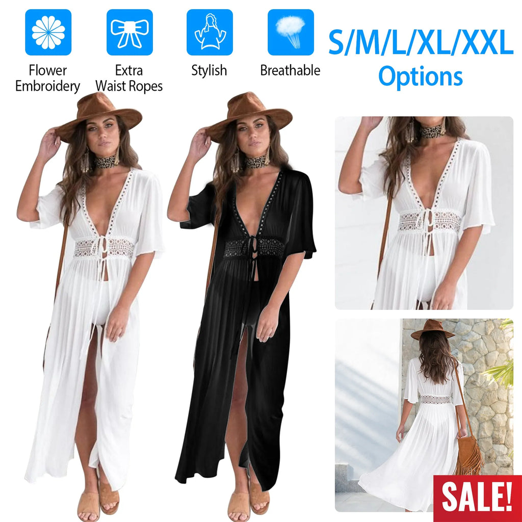 Women Lace Bathing Suit Long Sexy Bikini Swimwear Summer Cover